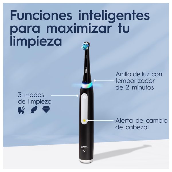 (Faltan cabezales) Oral-B iO 3, Cepillos Eléctricos (Pack de 2) con Cabezales y Estuche de Viaje - Negro y Rosa Embalaje Deteriorado Discount