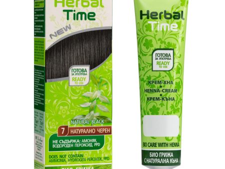 Herbal Time Henna: Tinte Natural en Crema para el Cabello - Cubre Canas - Sin Amoníaco, Sulfatos ni Parabenos - Negro Natural 7 - 75ml Embalaje Deteriorado (Cad: 05 06 2027) Supply