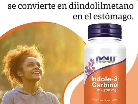 Now Foods, Indole-3-Carbinol (I3C), 200mg, 60 Cápsulas veganas, Testado en Laboratorio, Sin Gluten, Sin Soja, Vegetariano, No GMO Embalaje Deteriorado (Cad: 31 10 2026) For Sale