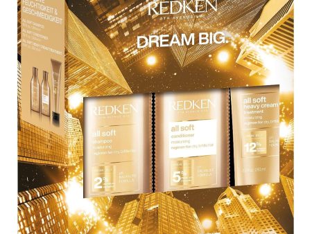 (Falta crema espesa) - Redken care set champú 300ml, acondicionador 300ml para cabello seco y quebradizo, revitalizado e hidratado, con omega-6 y aceite de argán, todo suave Embalaje Deteriorado Online Sale