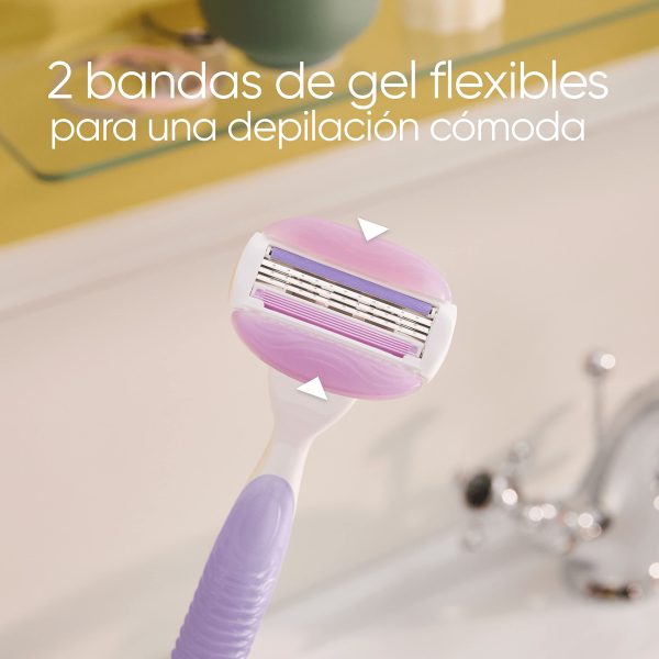 (Faltan 4 recambios, Incluye 1 Mango y 2 recambios) Maquinilla de mujer Gillette Venus Comfortglide Breeze Embalaje Deteriorado Discount